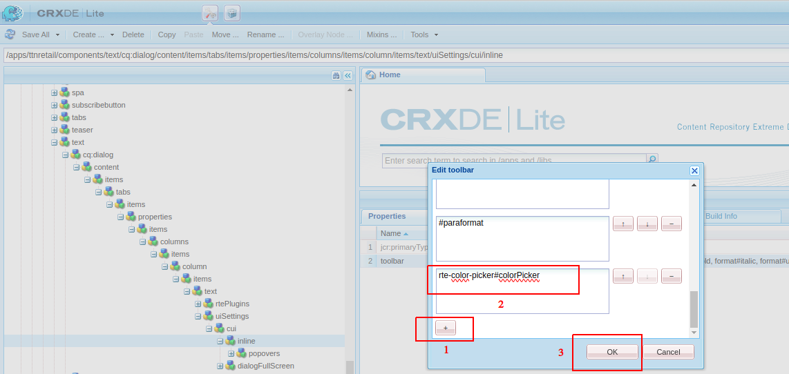 Edit toolbar inline node