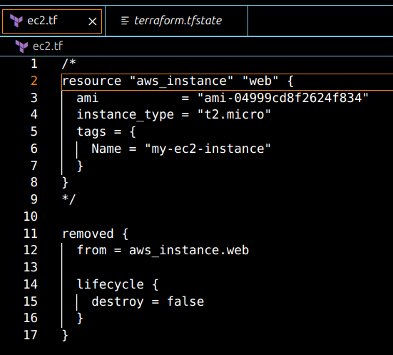 Terraform Removed Block