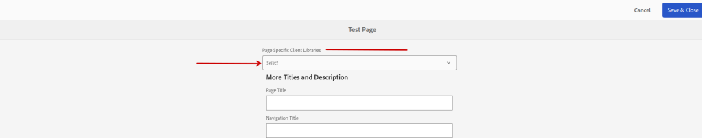 clientlibs page properties