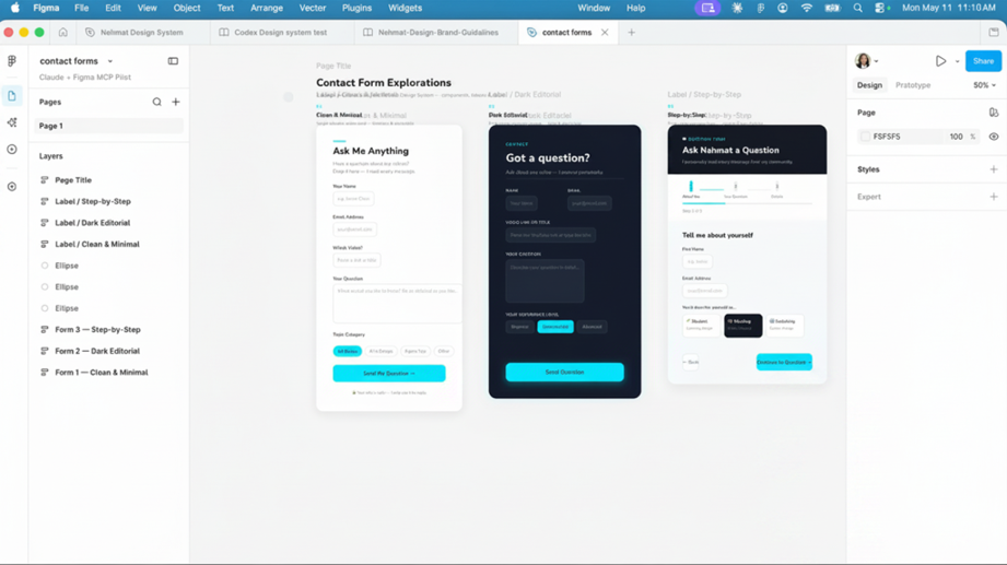 Claude to Figma design