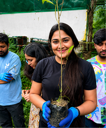 Volunteers collaborating on a community project